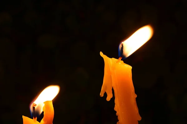 Svíčky Víry Významných Buddhistických Dnů Nazývané Makha Bucha — Stock fotografie