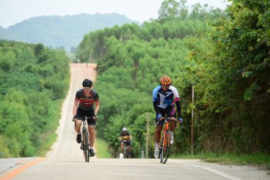 Tayland - 24 Haziran 2018: Kırsal alanda bisiklet yarışı