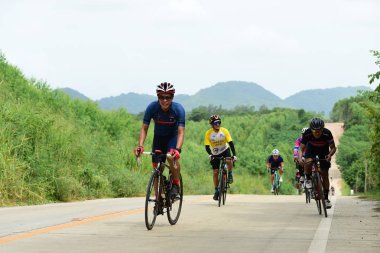 Tayland - 24 Haziran 2018: Kırsal alanda bisiklet yarışı