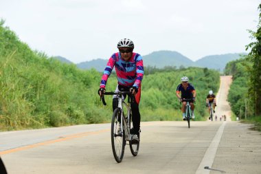 Tayland - 24 Haziran 2018: Kırsal alanda bisiklet yarışı