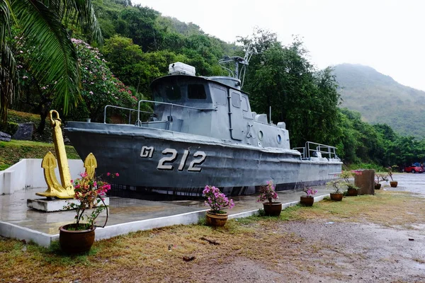 Militaire Boot Standbeeld Aan Kust Thailand — Stockfoto