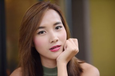 genç güzel asya kız yakın portre 