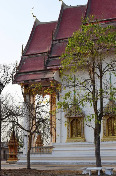 Templo Tailandês Com Belo Padrão Estuque — Fotografia de Stock