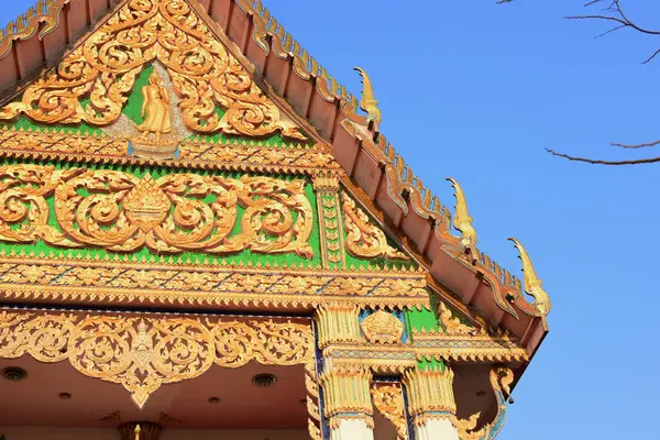 Templo Tailandês Com Belo Padrão Estuque — Fotografia de Stock