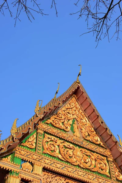 Tajski Temple Pięknie Zdobione Wzorkiem — Zdjęcie stockowe