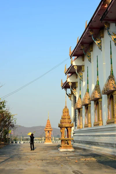 Templo Tailandês Com Belo Padrão Estuque — Fotografia de Stock