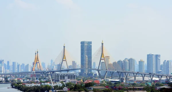 Wysokie Budynki Lokale Dzielnicy Biznesowej Miasta Bangkok Dużych Budynków Oraz — Zdjęcie stockowe