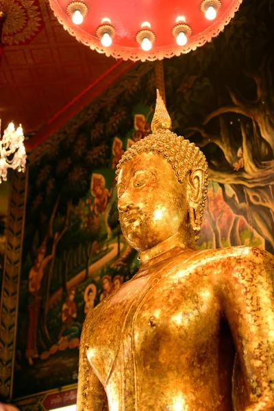 Estátua Buda Ouro Templo Bangplee Luang Pho Temple Tailândia Beleza — Fotografia de Stock