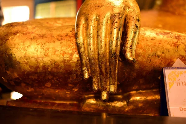 Estátua Buda Ouro Templo Bangplee Luang Pho Temple Tailândia Beleza — Fotografia de Stock