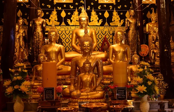 Bangplee Tapınağı Nda Altın Buda Heykeli Luang Pho Temple Tayland — Stok fotoğraf