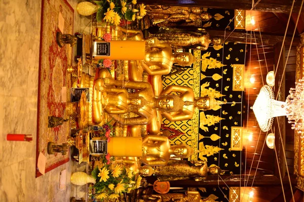 Goldene Buddha Statue Bangplee Tempel Luang Pho Zum Tempel Thailändische — Stockfoto