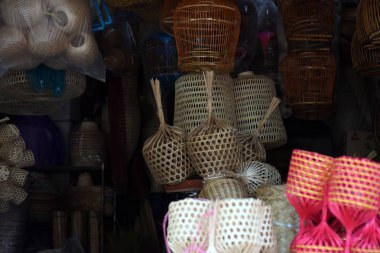 Yapılmış Sepetler Dükkanı Çok Tür Sepet Bambu Sepeti Hasır Made