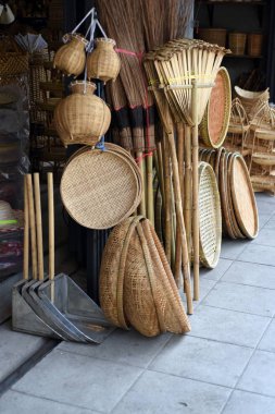 Yapılmış Sepetler Dükkanı Çok Tür Sepet Bambu Sepeti Hasır Made