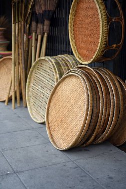 Yapılmış Sepetler Dükkanı Çok Tür Sepet Bambu Sepeti Hasır Made