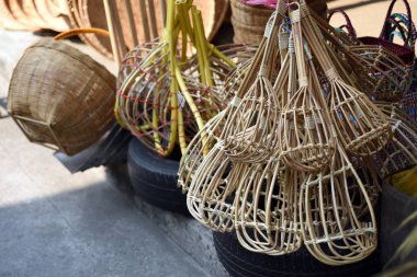 Yapılmış Sepetler Dükkanı Çok Tür Sepet Bambu Sepeti Hasır Made