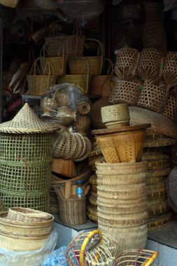 Yapılmış Sepetler Dükkanı Çok Tür Sepet Bambu Sepeti Hasır Made