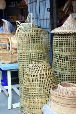 Yapılmış Sepetler Dükkanı Çok Tür Sepet Bambu Sepeti Hasır Made
