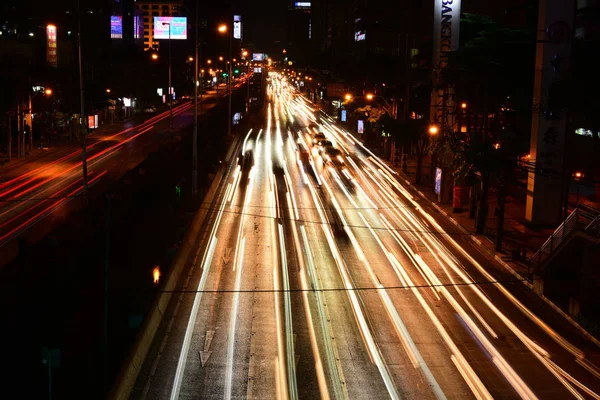 blurred road at night