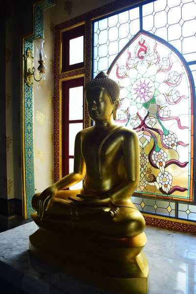 Belül Thai Templom Buddha Szobor — Stock Fotó
