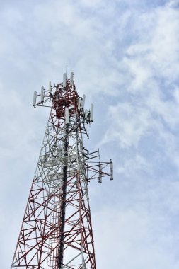 scenic view of blue sky with electric towers