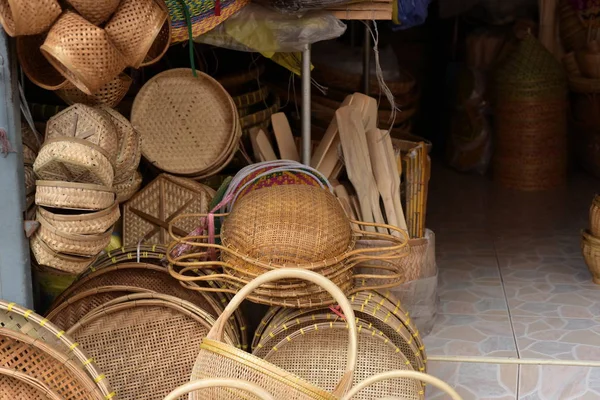 Wickerwork Made Bamboo Market Place — Stock Photo, Image