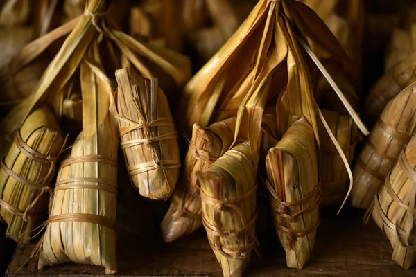 Плетеные Изделия Бамбука Рынке — стоковое фото