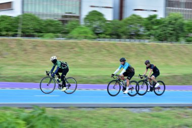 Tayland - 01 Eylül 2018: Bisiklet pistindeki sporcular, yarışma konsepti 