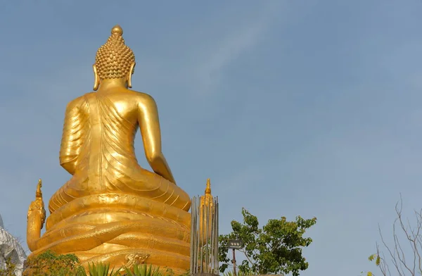 Estátua Buda Gigante Céu Tailândia — Fotografia de Stock