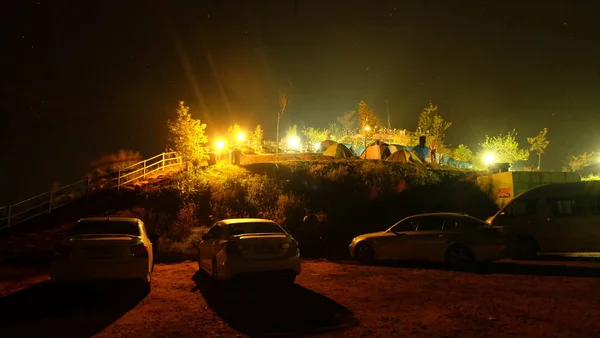 Touristic Place Tents Night Time — Foto de Stock