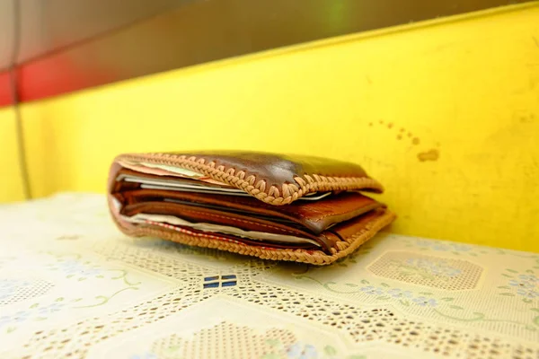 Close Wallet Table Room Royalty Free Stock Photos