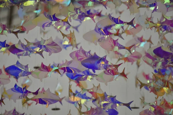 Parlak holografik balık dekorasyonu, soyut duvar kağıdı