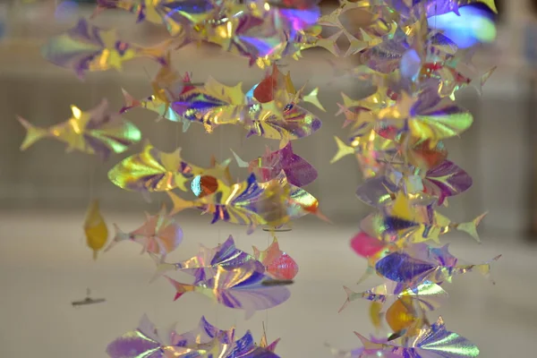Parlak holografik balık dekorasyonu, soyut duvar kağıdı