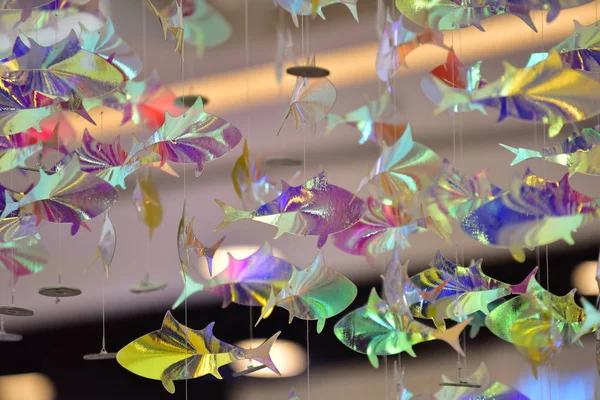 Parlak holografik balık dekorasyonu, soyut duvar kağıdı