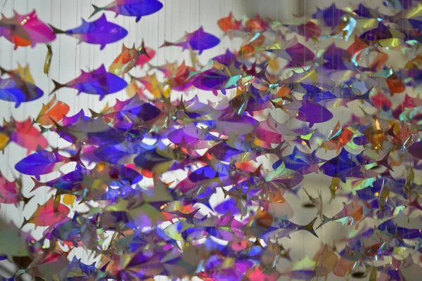 Parlak holografik balık dekorasyonu, soyut duvar kağıdı