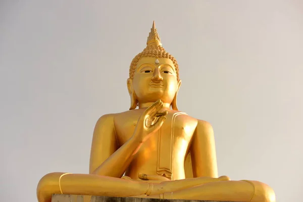 Templo Estátua Buddha Sombra Budista Com Sabedoria Iluminar Luz Espalhar — Fotografia de Stock