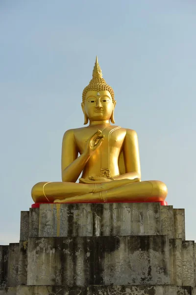 Templo Estatua Buddha Sombra Buddhist Con Sabiduría Iluminar Luz Extendida —  Fotos de Stock