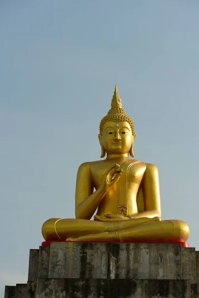 Tempel Und Buddha Statue Buddhistischer Schatten Mit Weisheit Erhellen Die — Stockfoto