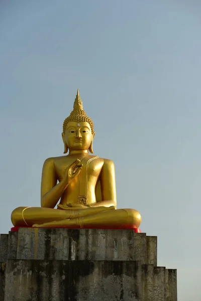 Tempel Und Buddha Statue Buddhistischer Schatten Mit Weisheit Erhellen Die — Stockfoto