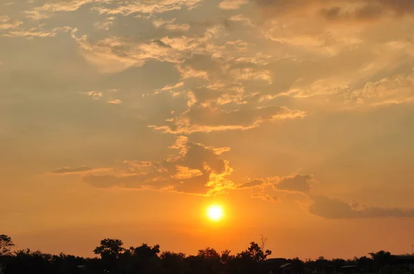 Increíble Naranja Puesta Del Sol Naturaleza Vista Panorámica — Foto de Stock