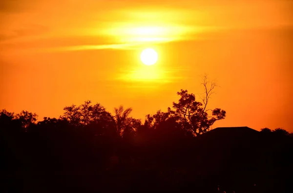 Increíble Naranja Puesta Del Sol Naturaleza Vista Panorámica —  Fotos de Stock