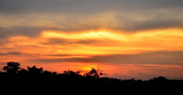 Increíble Naranja Puesta Del Sol Naturaleza Vista Panorámica — Foto de Stock