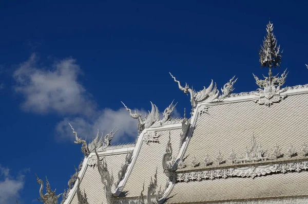 Magnificently Grand White Church Rong Khun Temple Chiang Rai Province — Stock Photo, Image