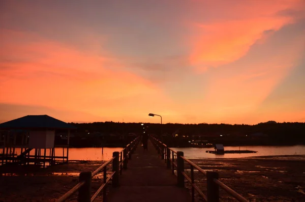 Incrível Colorido Pôr Sol Natureza Vista Cênica — Fotografia de Stock