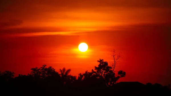 Ciel Jaune Doré Coucher Soleil — Photo