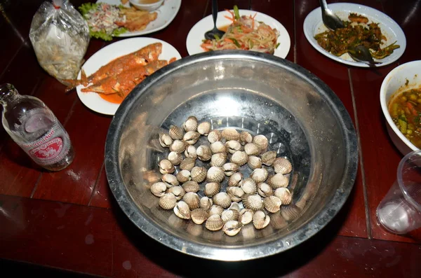 seafood of Thailand In the fresh market near the fishing port