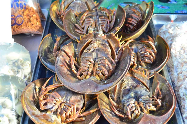 Tayland Taze Deniz Ürünleri Balıkçı Limanı Yakınındaki Taze Pazarda — Stok fotoğraf