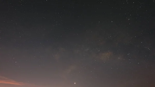 Vue Nuit Noire Avec Des Étoiles Sur Ciel Espace Copie — Photo