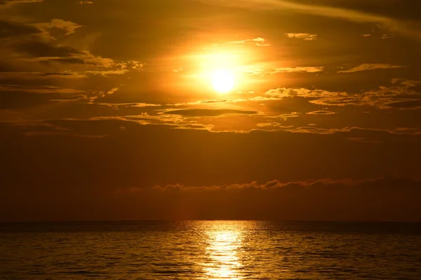 Bela Natureza Vista Cênica Pôr Sol Mar — Fotografia de Stock