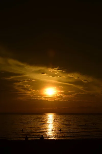 Schöne Natur Malerische Aussicht Sonnenuntergang Meer — Stockfoto