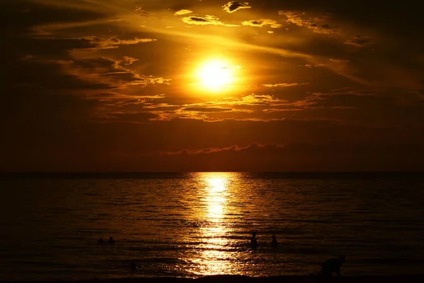 Schöne Natur Malerische Aussicht Sonnenuntergang Meer — Stockfoto